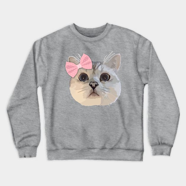 Cute Cat Crewneck Sweatshirt by thedailysoe